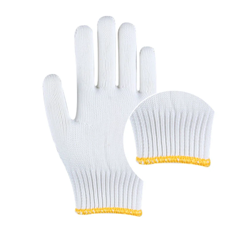 Industrial Hand Breathable Safety Garden White Knitted Cotton Working Gloves