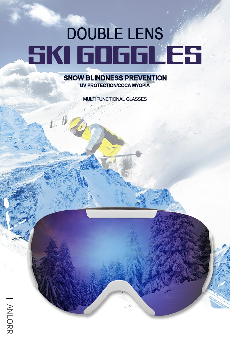 Anlorr Small Wholesale Frameless Designer Mirrored Snowboard Glasses Snow Eyewear Ski Goggles