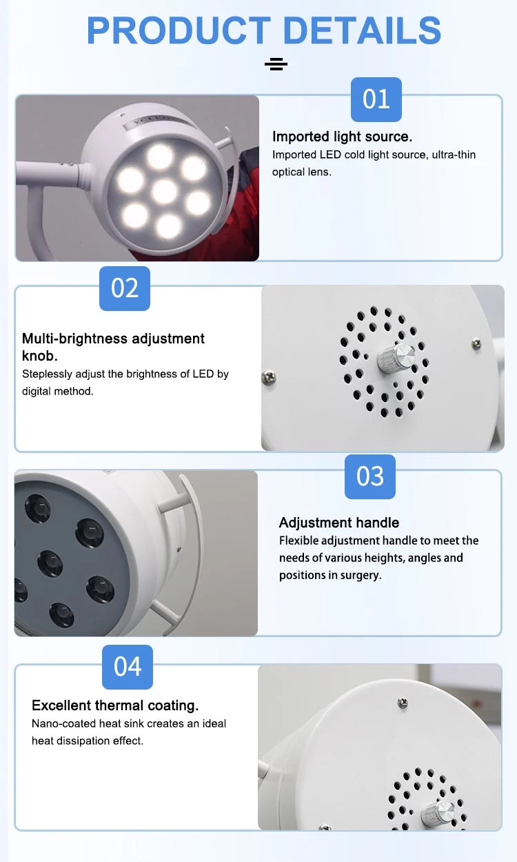 Medical Instrument High Illumination Surgical Auxiliary Lighting Examination Stand Operating Room Operating Lamp for Hospital Clinic Use