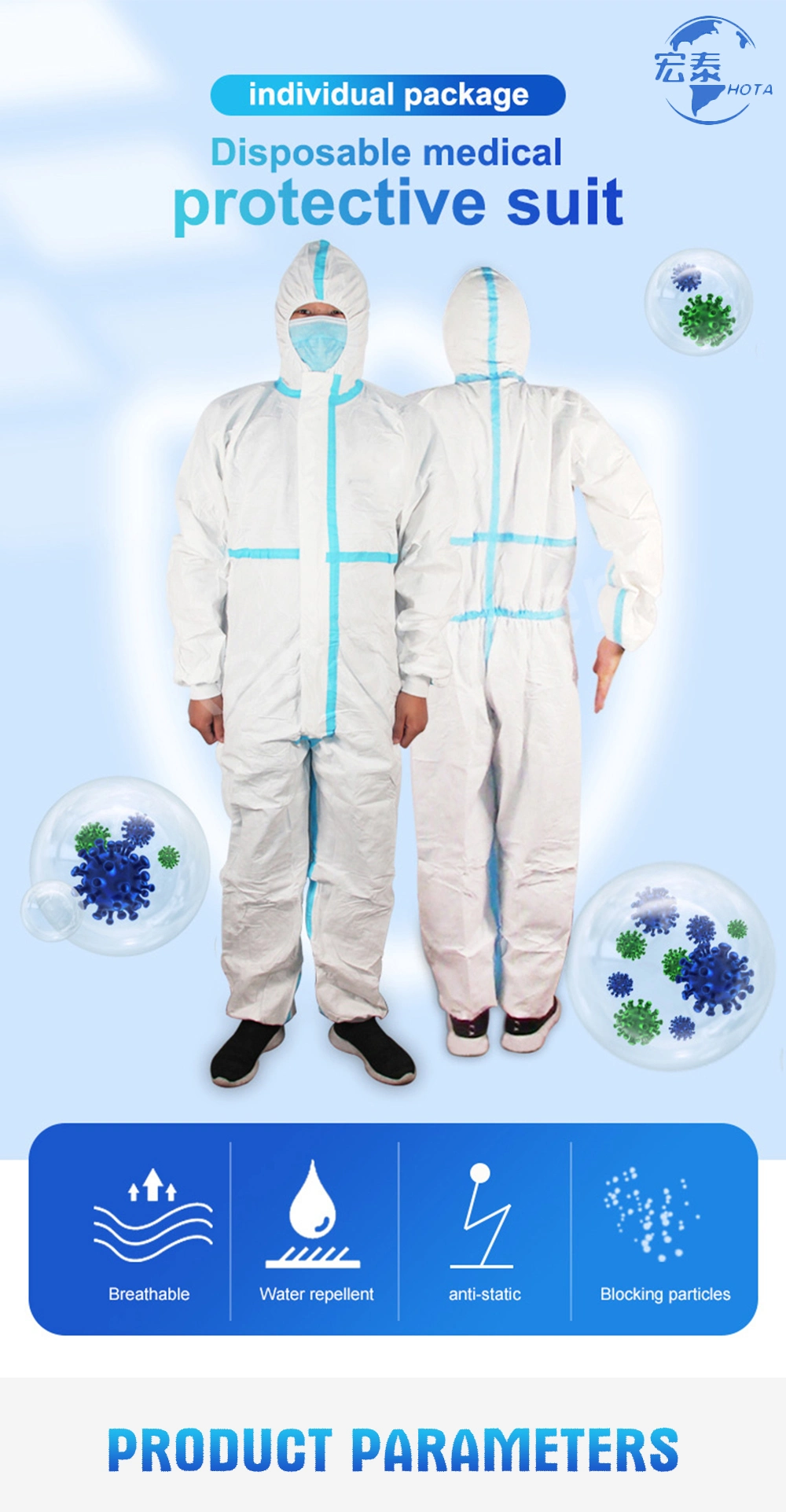 Hot Sale Disposable Medical Protective Clothing Personal Protective Equipment