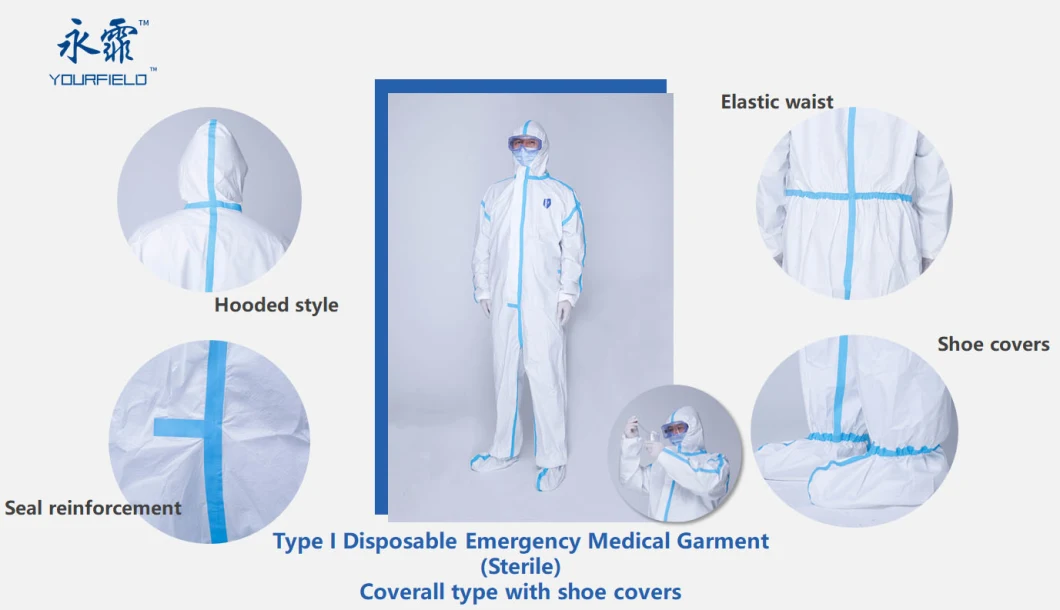 Medical Protective Coveralls Disposable Microporous Clothing with Free Samples